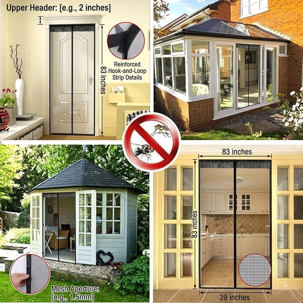 Magnetic Mesh Door Curtain – Hands-Free Insect Protection Screen