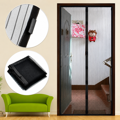 Magnetic Mesh Door Curtain – Hands-Free Insect Protection Screen