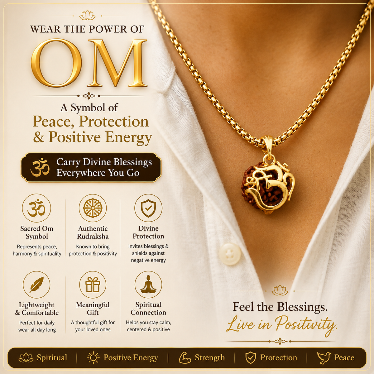 Om Rudraksha Pendant – Wear Your Spiritual Energy