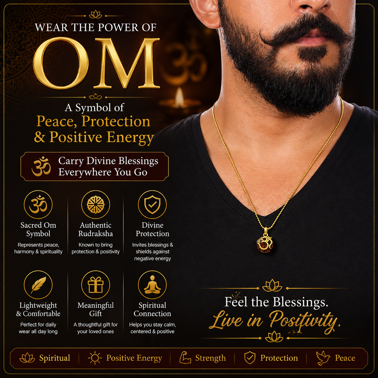 Om Rudraksha Pendant – Wear Your Spiritual Energy