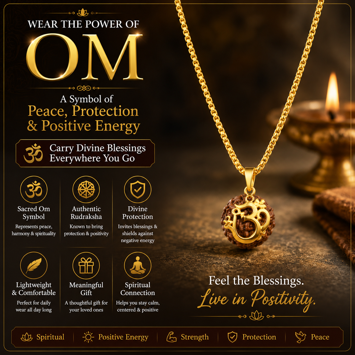 Om Rudraksha Pendant – Wear Your Spiritual Energy