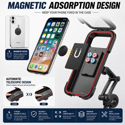 360° Waterproof Bike & Motorcycle Phone Holder – Touch Screen Mobile Mount