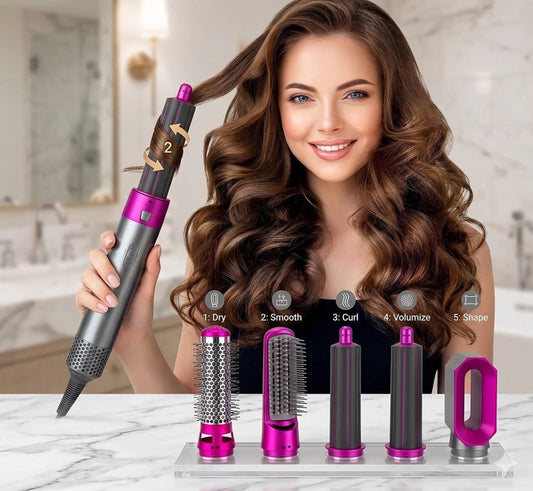 5-in-1 Multifunctional Hair Styling Tool – Dryer, Curler, Straightener & Volumizer Brush