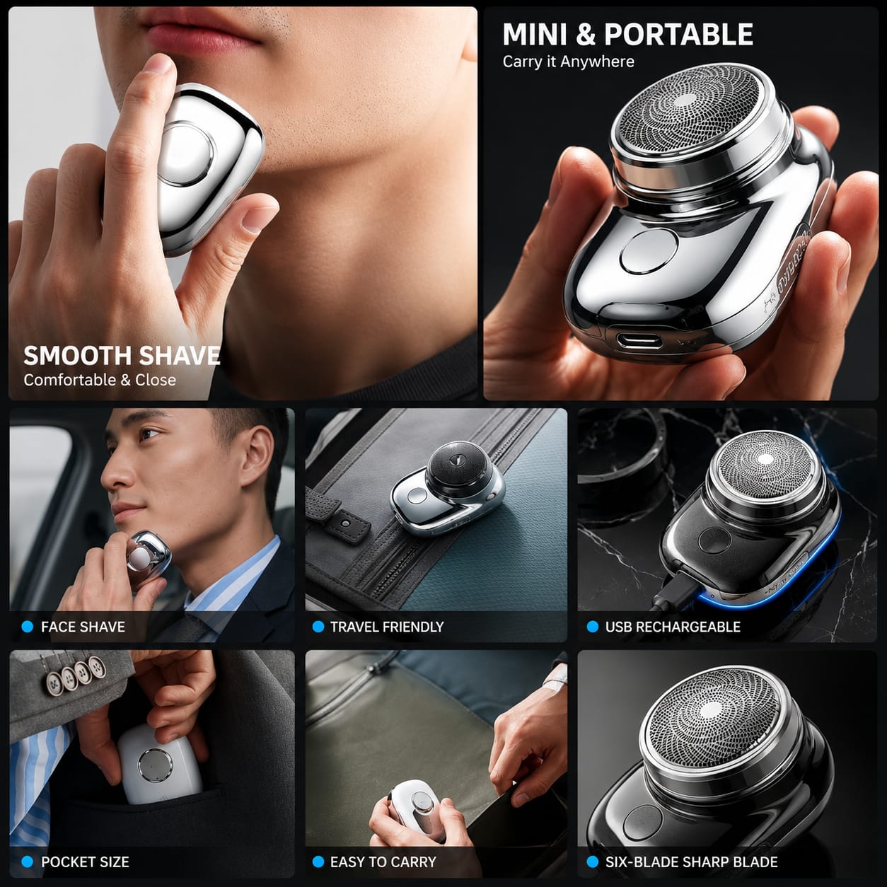 Portable Electric Shaver for Man