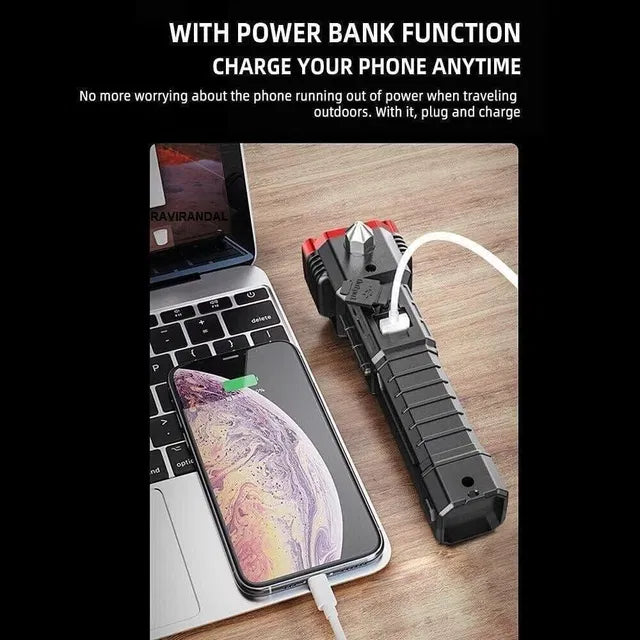 German Super Bright LED Flashlight – Long Range Rechargeable Tactical Torch